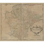 Antique hand coloured map of Devonshire by Robert Morden, sold by Abet Swale Awnsham & John