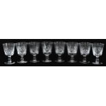 Set of eight Thomas Webb London pattern cut glasses, each 13cm high : For further information on