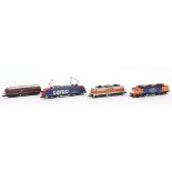 Four Trix and Minitrix N gauge model railway locomotives : For further information on this lot