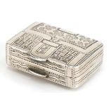 William Simpson, George IV silver vinaigrette in the form of a purse with gilt interior,