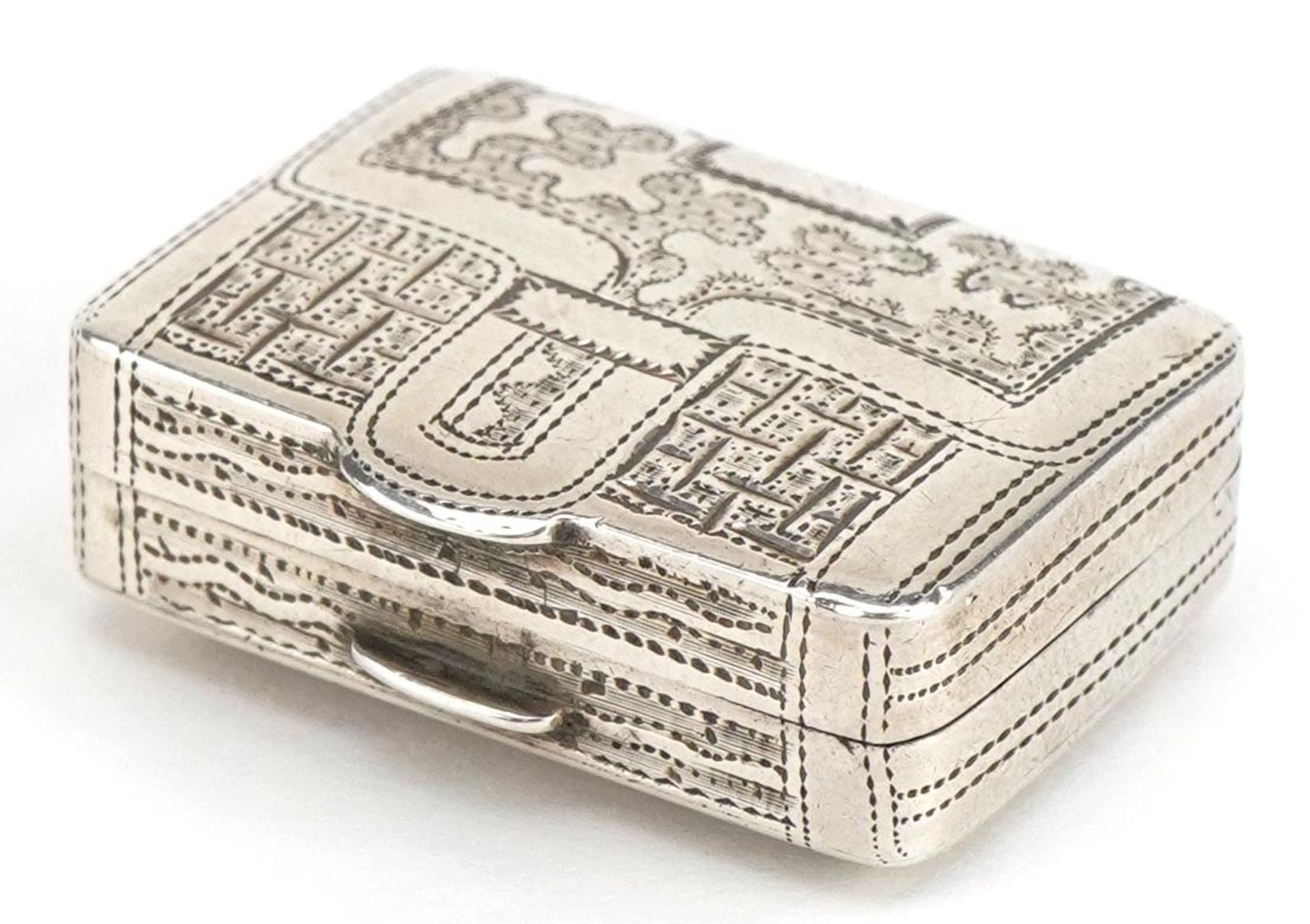 William Simpson, George IV silver vinaigrette in the form of a purse with gilt interior,