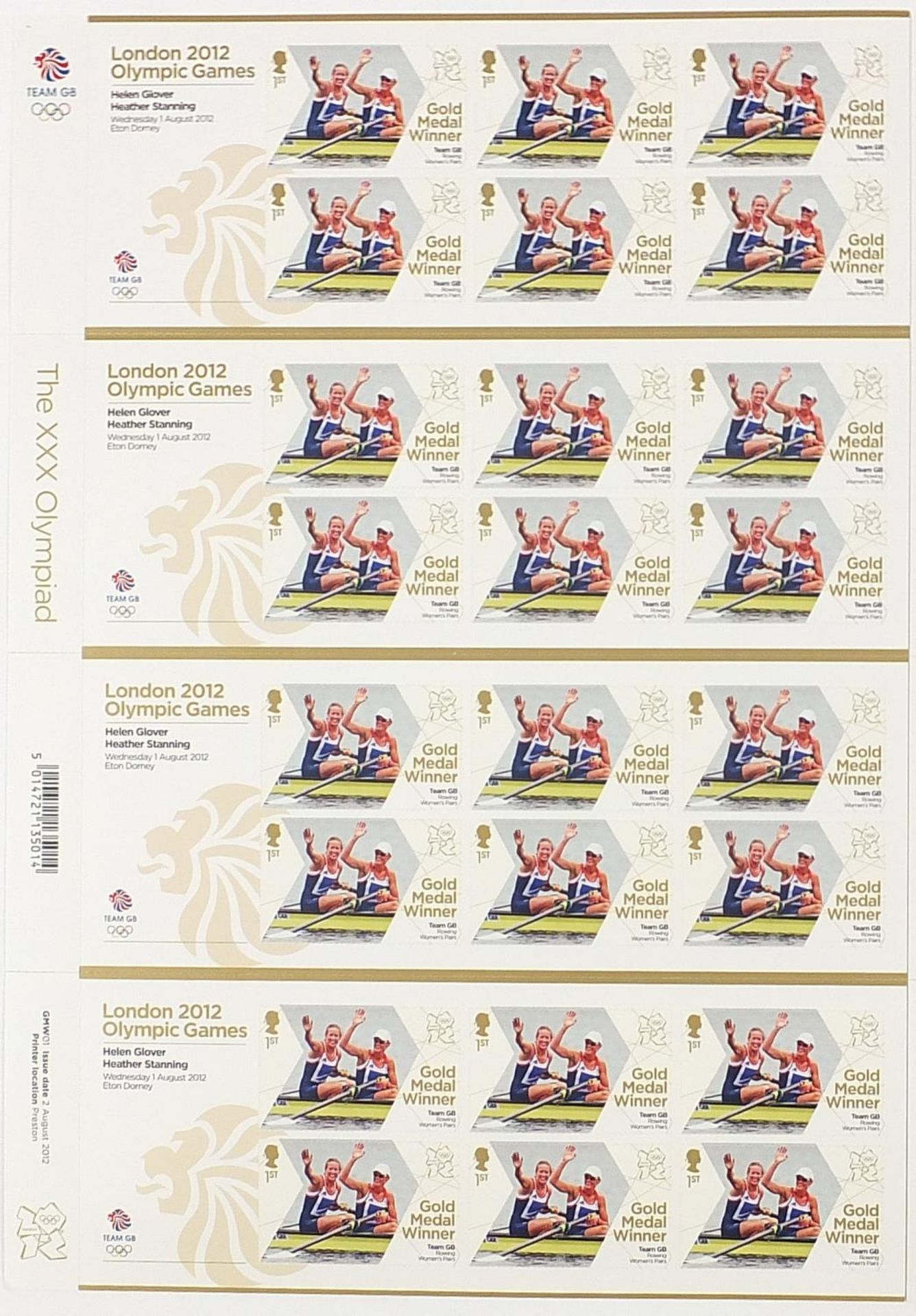 Two sheets of twenty four Royal Mail first class London 2012 Olympic games stamps : For further - Bild 2 aus 3