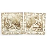 Josiah Wedgwood & Sons, pair of aesthetic tiles from William Shakespeare's A Mid Summer Night's