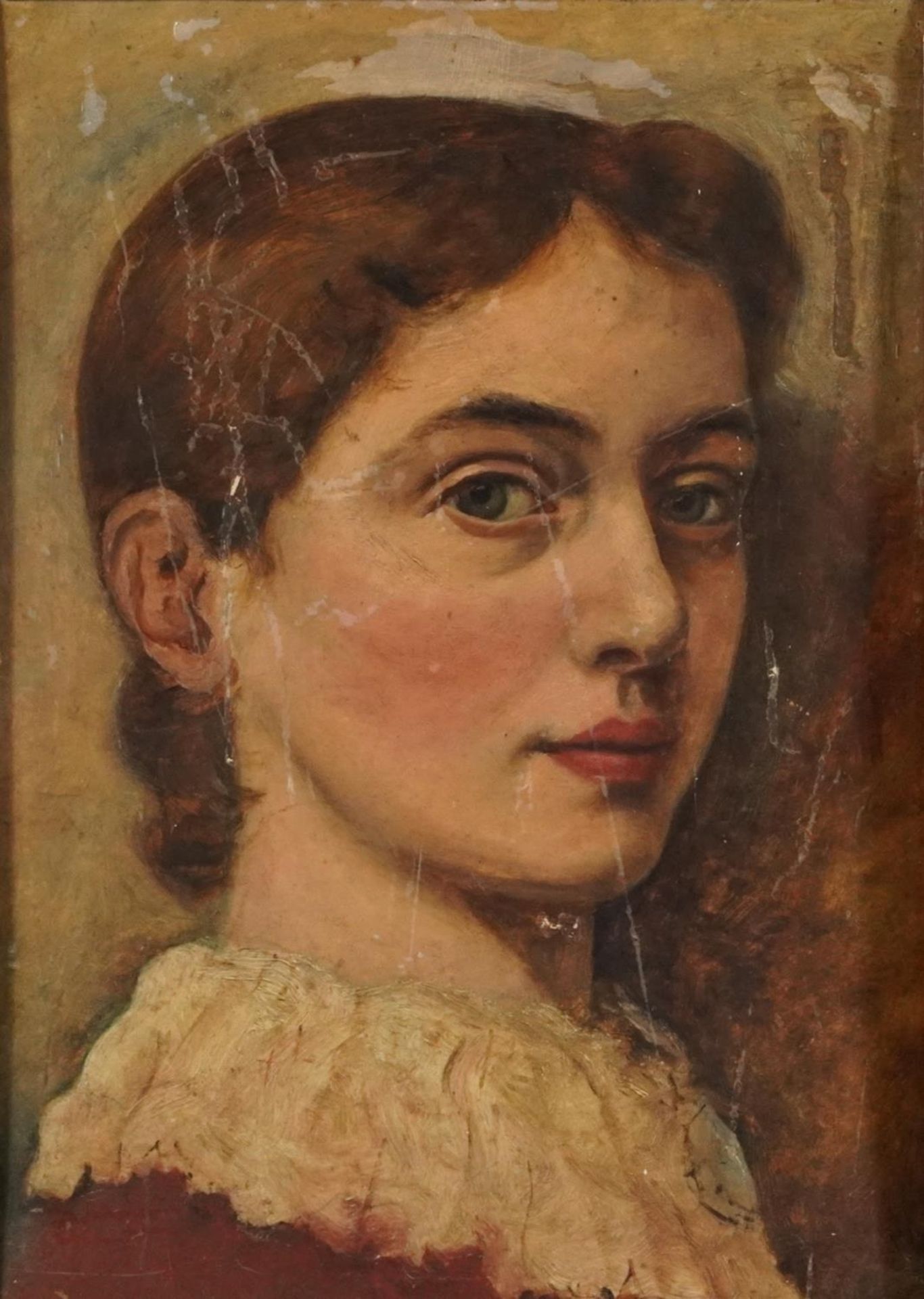Manner of Frantisek Zdenek Eberl - Head and shoulders portrait of a young female, Impressionist