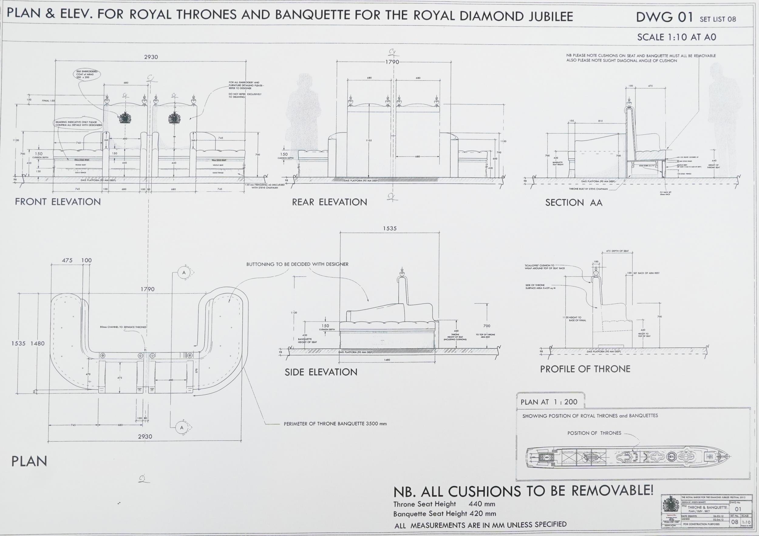 Royal interest Royal Diamond Jubilee book detailing the drawings for The Spirit of Chartwell dated - Image 2 of 6