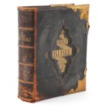 The Holy Bible with the Commentaries of Scott & Henry, antique leather bound bible by Reverend