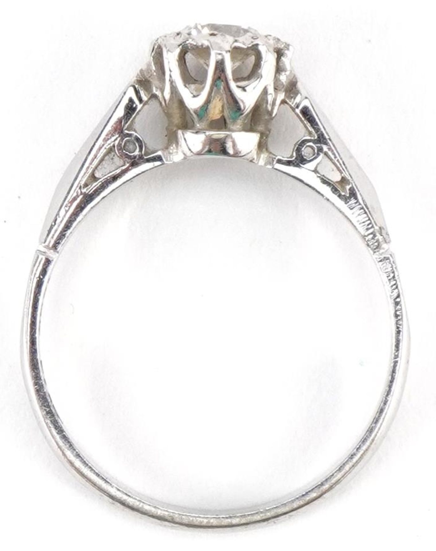 18ct white gold and platinum diamond solitaire ring, the diamond approximately 0.26 carat, size L, - Image 3 of 4
