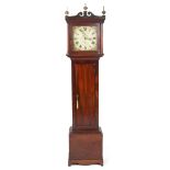 19th century mahogany cased grandfather clock with subsidiary dials, the painted face inscribed John