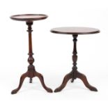 Two mahogany tripod wine tables, the largest 60cm high : For further information on this lot