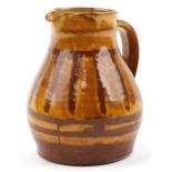 Dorothy Kemp for Wye Valley, studio pottery jug, various impressed marks around the rim, 23cm high :
