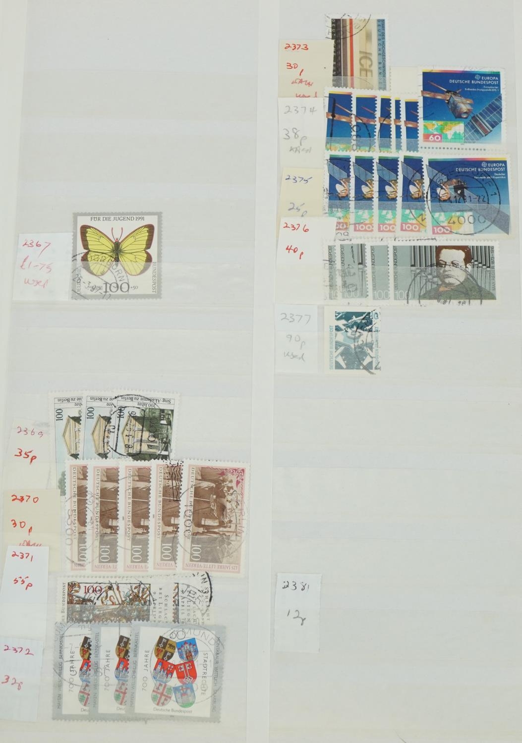 Collection late 20th and early 21st century German stamps arranged in a stock book : For further - Image 2 of 6