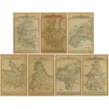 Five 19th century maps including Gloucestershire, Wiltshire, Somersetshire and Wales, published