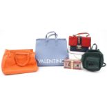 Ladies bags including two Valentino, Michael Kors and Tommy Hilfiger, the largest 39cm wide : For