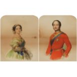 After Franz Xaver Winterhalter - Queen Victoria and Prince Albert, pair of prints in colour, each