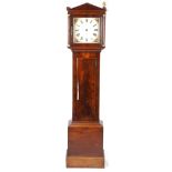 19th century mahogany cased grandfather clock with painted face, 204cm high : For further