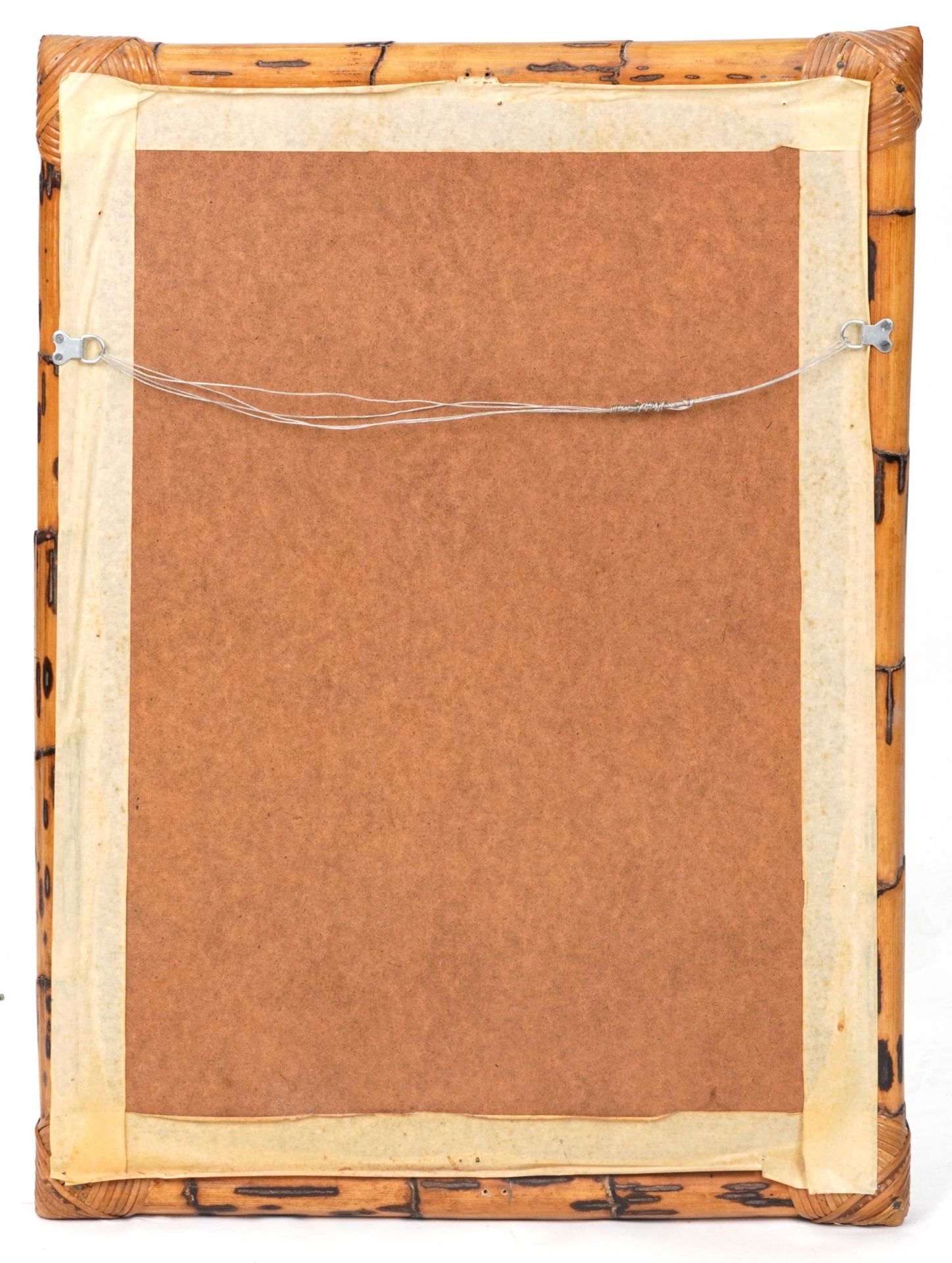 Aesthetic style rectangular bamboo framed wall hanging mirror, 78cm x 58cm : For further information - Image 2 of 2