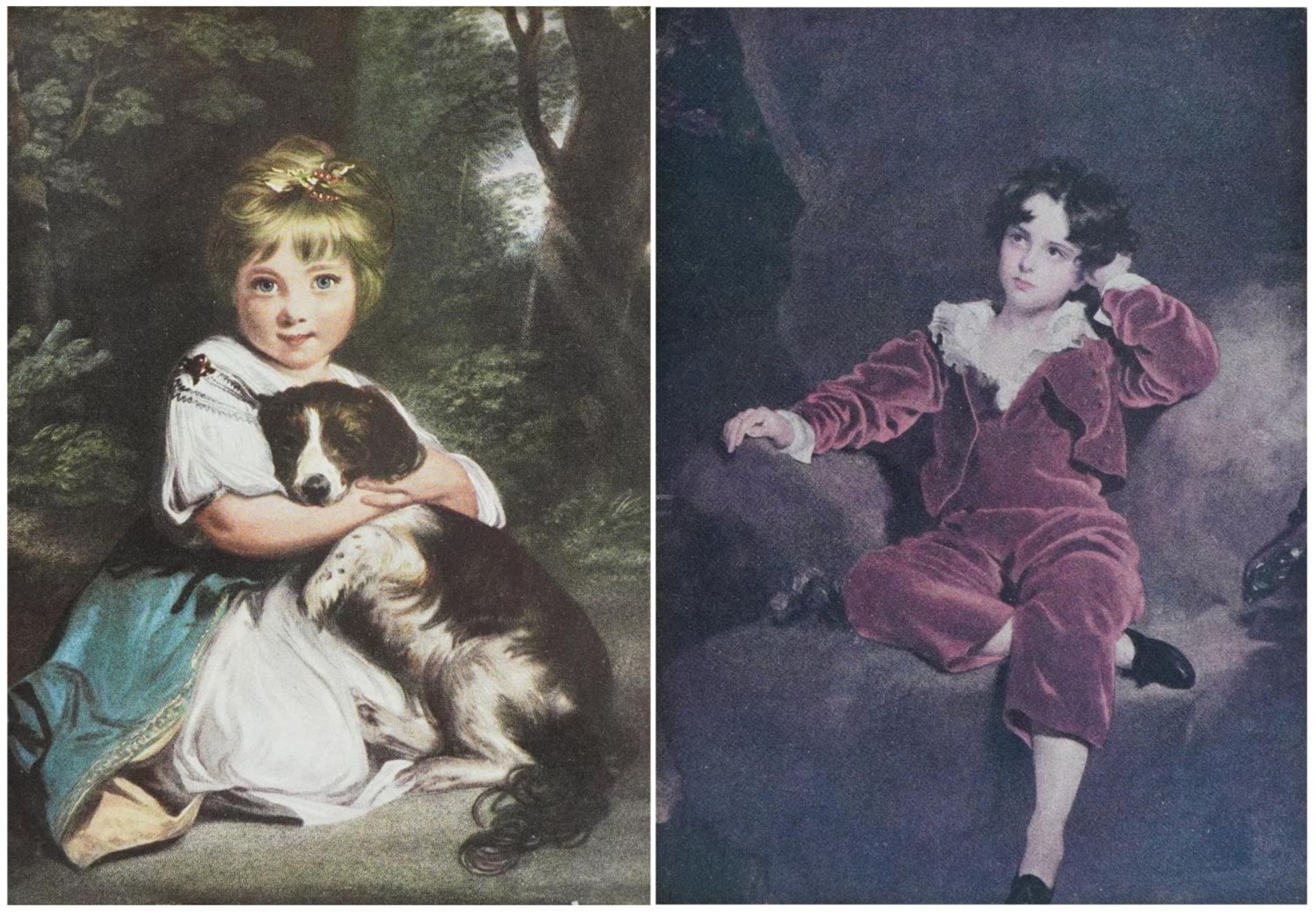 After Sir Joshua Reynolds, Miss Jane Bowls and After Thomas Lawrence, The Red Boy, two prints in