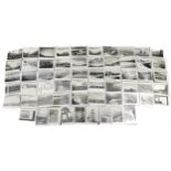 Collection of black and white topographical photographs with annotations including Lochranza Castle,