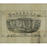 Warehouse, West Marina, St Leonards on Sea, 19th century advertising print by Samuel Chester,