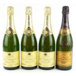 Four bottles of champagne comprising three bottles of Joseph Perrier and a bottle of 1970 Veuve