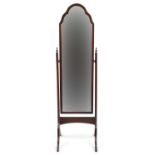 Mahogany framed cheval mirror, 150cm high : For further information on this lot please visit