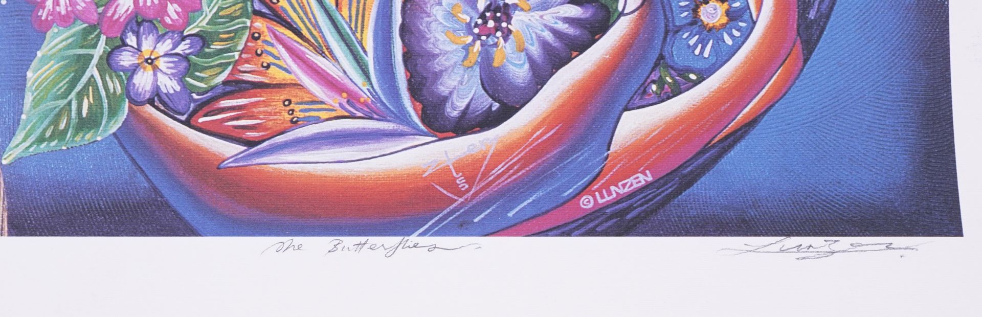 Lunzen - The Orchids, Magic Dreams, The Butterflies and Love Story, set of four pencil signed silk - Image 4 of 19