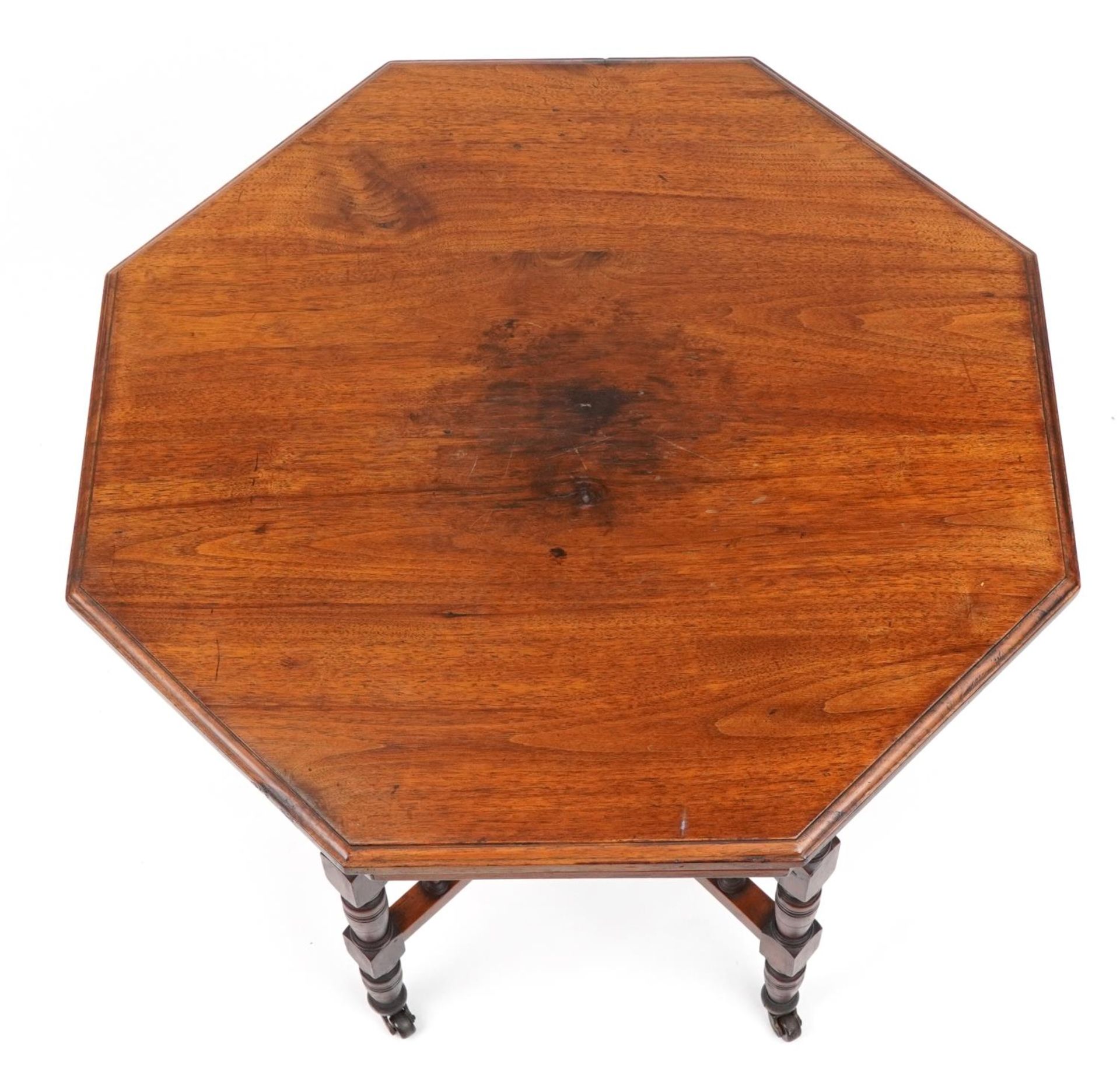 Aesthetic style mahogany octagonal centre table, 72.5cm high x 72cm in diameter : For further - Image 2 of 4