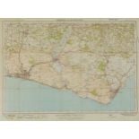 Ordnance Survey map of Brighton & Eastbourne including railways, Ordnance Survey Contoured Road