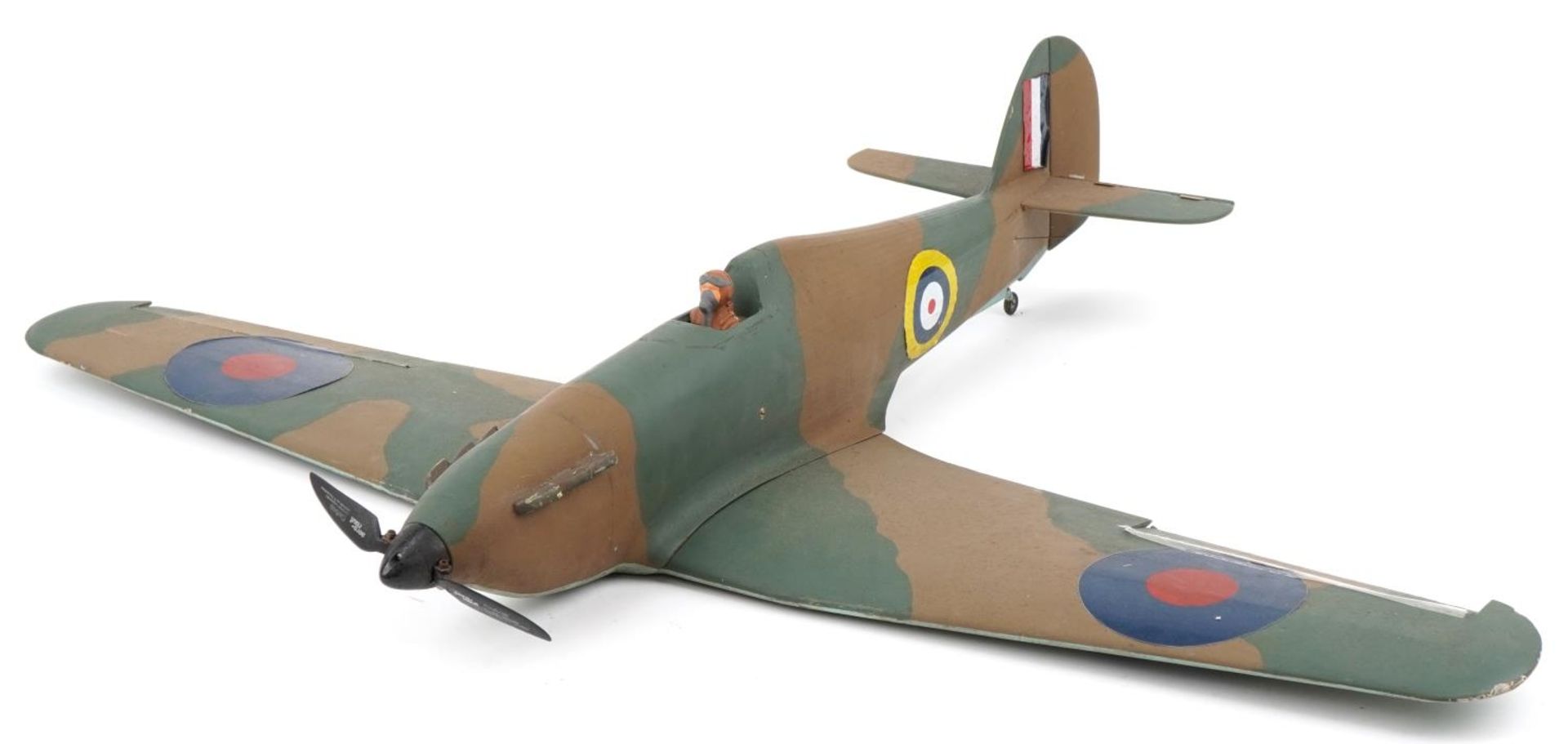 Large Military interest scratch built model hurricane, 120cm in length : For further information on
