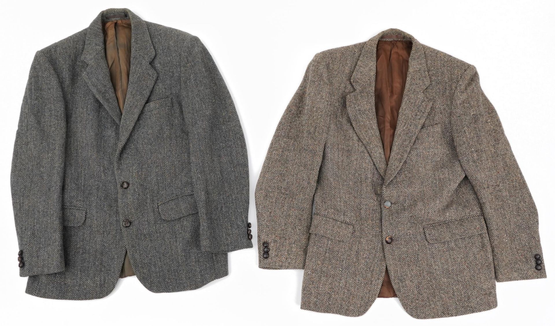 Two Harris tweed gentlemen's pure Scottish wool jackets, 80cm in length : For further information on