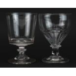 Two Georgian glass rummers, the largest 13cm high : For further information on this lot please visit