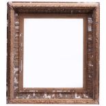 Large gilt picture frame, possibly Victorian, aperture size 56cm x 48cm, overall 84cm x 75cm : For