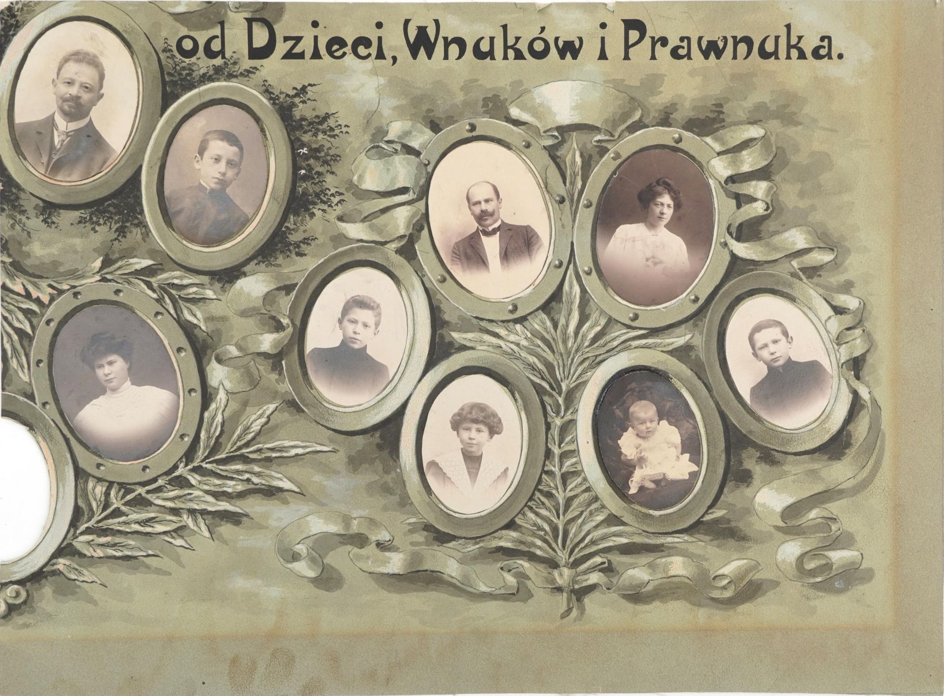 Early 19th century Polish family tree with photographs and inscriptions, unframed, overall 95cm x - Image 8 of 10