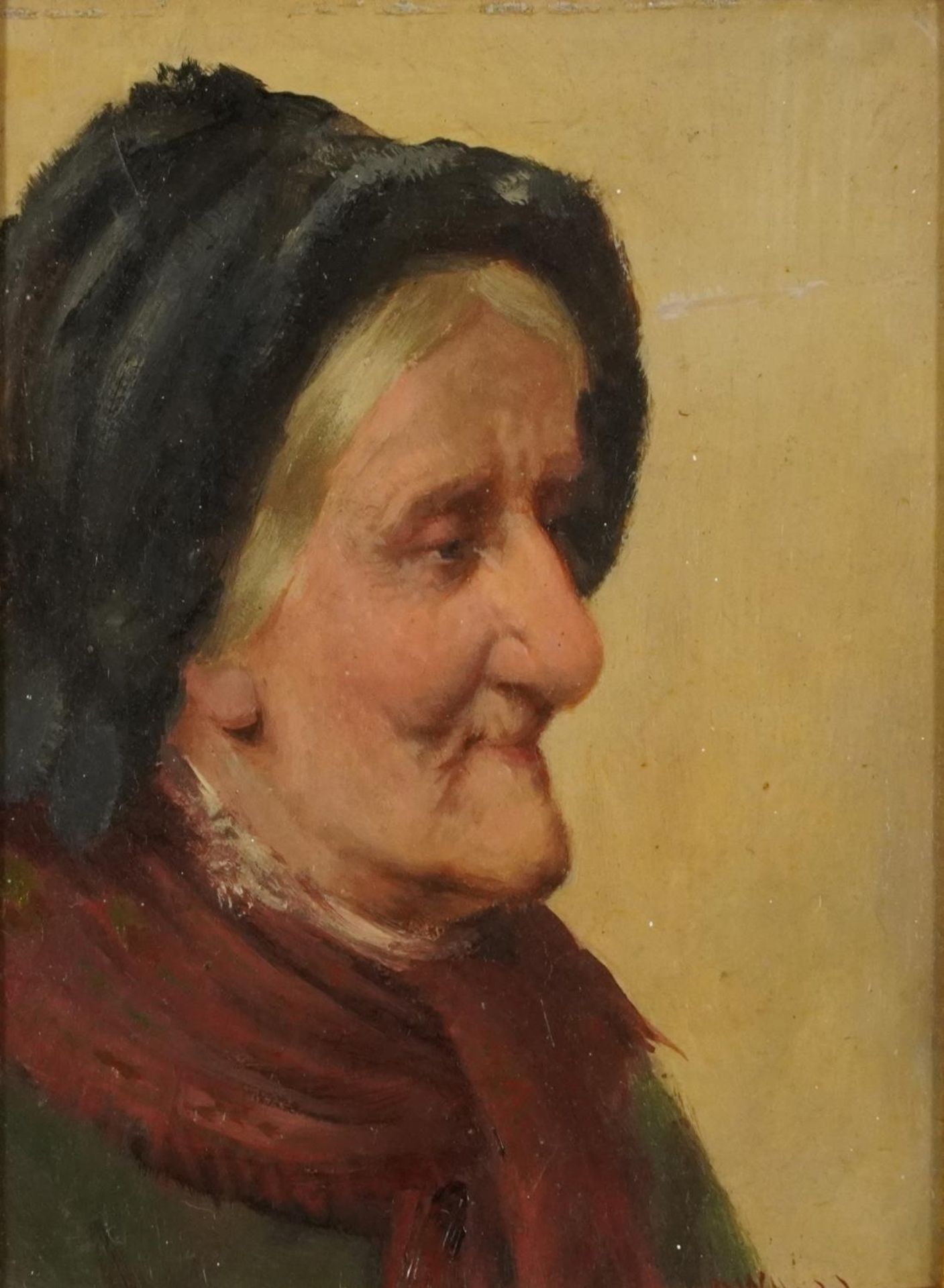 David W Haddon - Fisherfolk, Elderly lady and Gentleman, pair of Newlyn school oils, mounted, framed - Image 2 of 9
