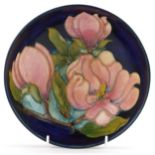 Moorcroft pottery bowl hand painted in the Magnolia pattern, 21.5cm in diameter : For further