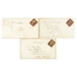 Three Victorian Penny Red postal covers : For further information on this lot please visit