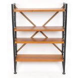 Mid century Staples Ladderax teak open bookcase, 86cm H x 63cm W x 20.5cm D : For further