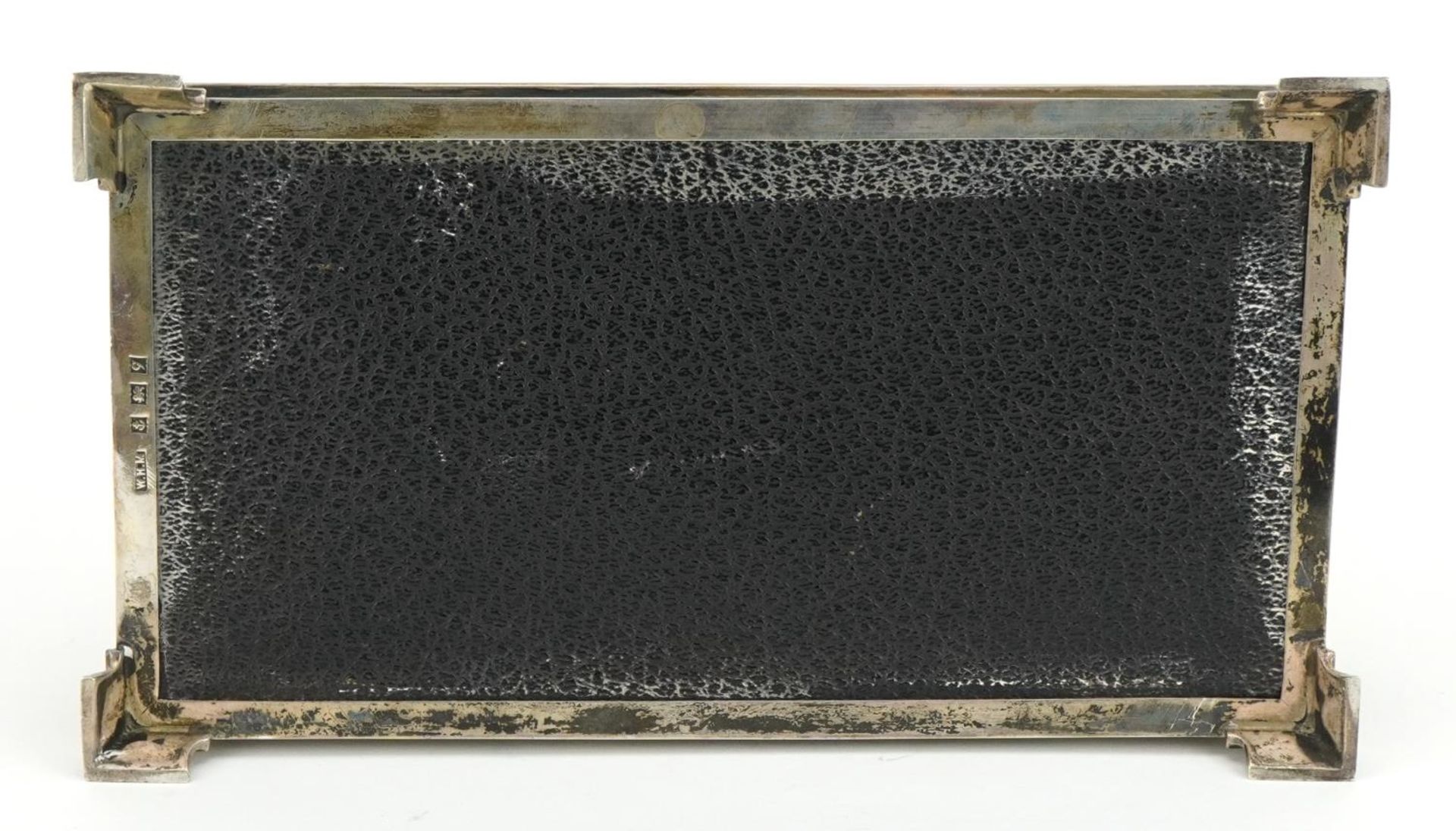 W H Manton Ltd, Art Deco style rectangular silver cigar box with engraved Eastbourne Gazette - Bild 6 aus 7