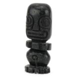 New Zealand Maori green hardstone tiki tiki carving, 12cm high : For further information on this lot