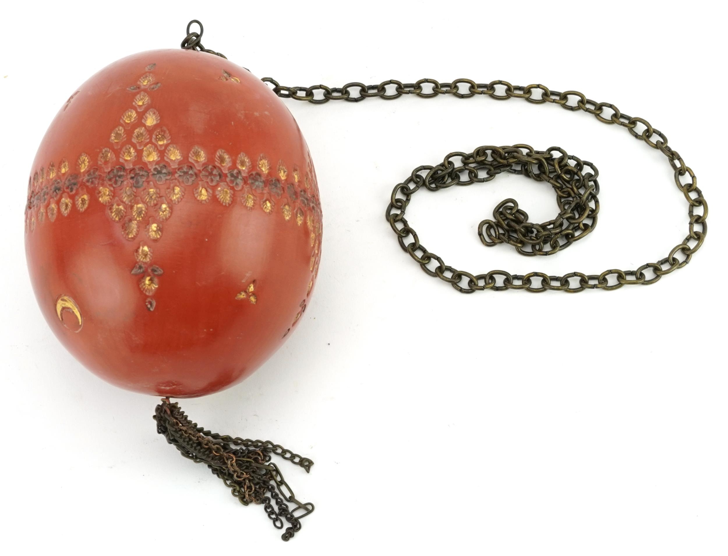 Turkish Ottoman Tophane hanging ball, 13.5cm high : For further information on this lot please visit - Image 2 of 3