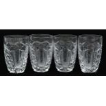 Set of four Waterford Crystal drinking glasses, each 9cm high : For further information on this