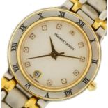 Maurice Lacroix, ladies wristwatch with date aperture and diamond set dial, the case numbered 75416,