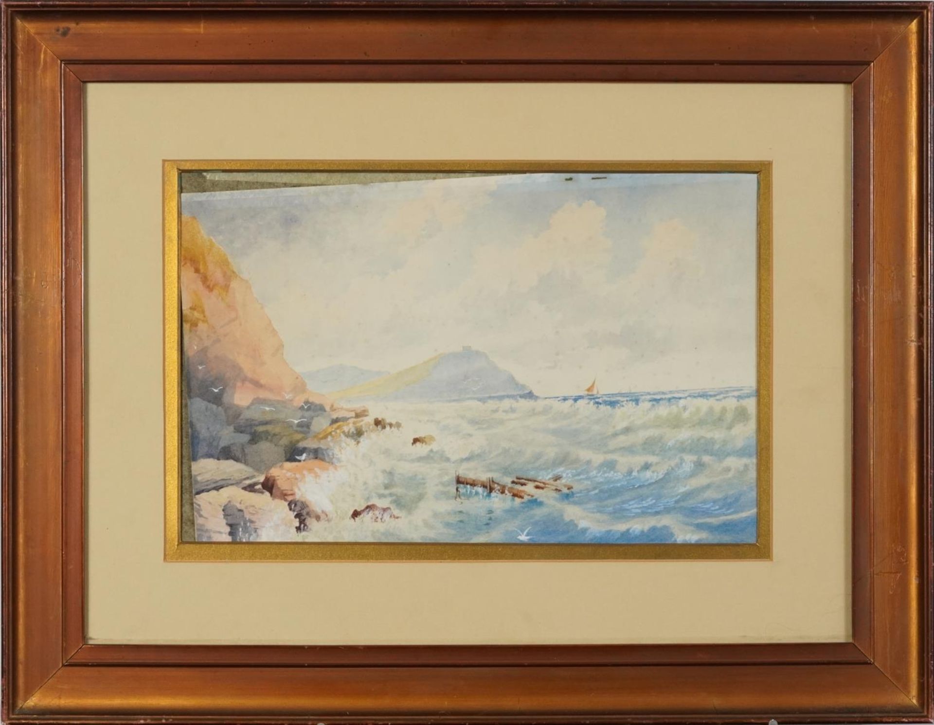 R H Davis - Falmouth Bay, early 20th century St Ives school heightened watercolour, mounted, - Image 2 of 5
