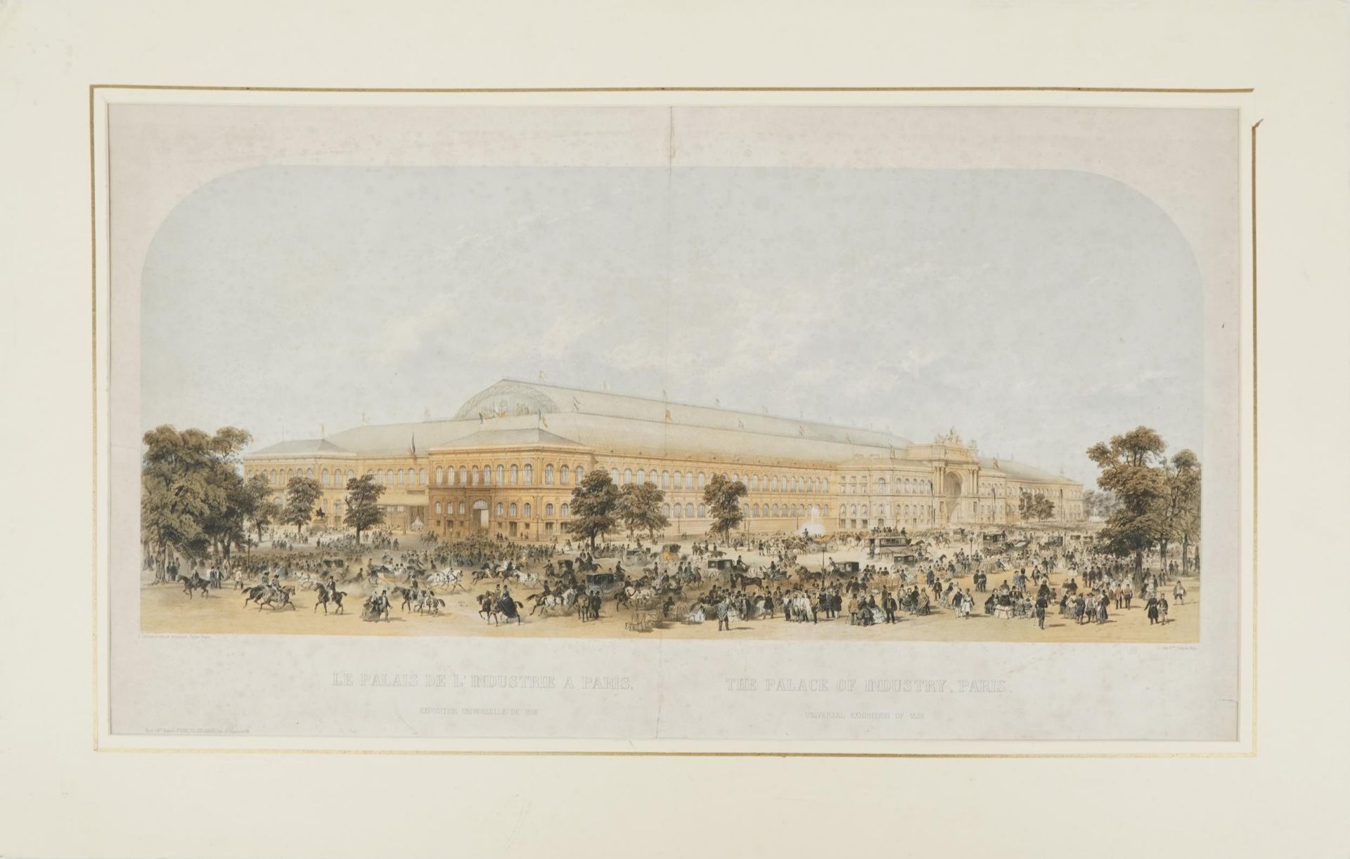 The Palace of Industry, Paris Universal Exhibition of 1855, 19th century lithograph in colour, - Image 2 of 3