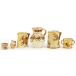 Victorian and later Royal Worcester including an aesthetic blush ivory jug decorated with flowers