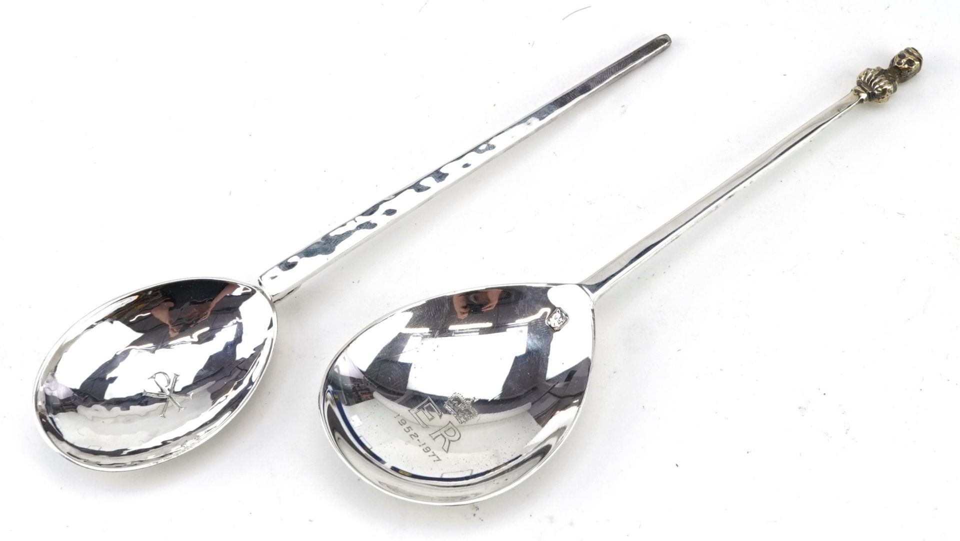 Two replica silver spoons, including one by A E Jones, with fitted cases and certificates, the - Image 2 of 4