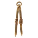 14ct gold skis charm, 2.0cm high, 0.5g : For further information on this lot please visit