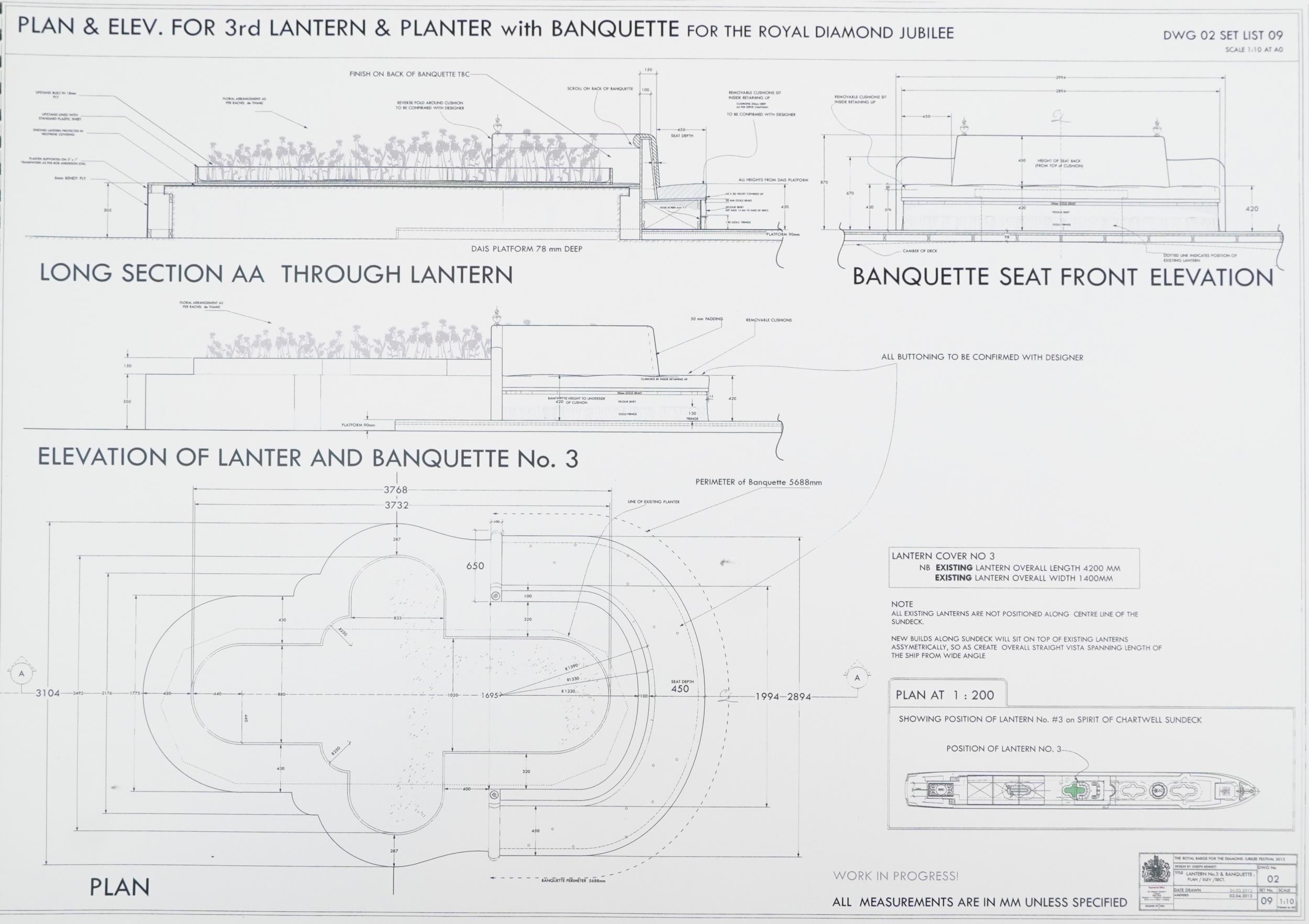 Royal interest Royal Diamond Jubilee book detailing the drawings for The Spirit of Chartwell dated - Image 3 of 6