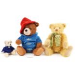 Three collectable teddy bears including Steiff Paddington numbered 690198 and limited edition