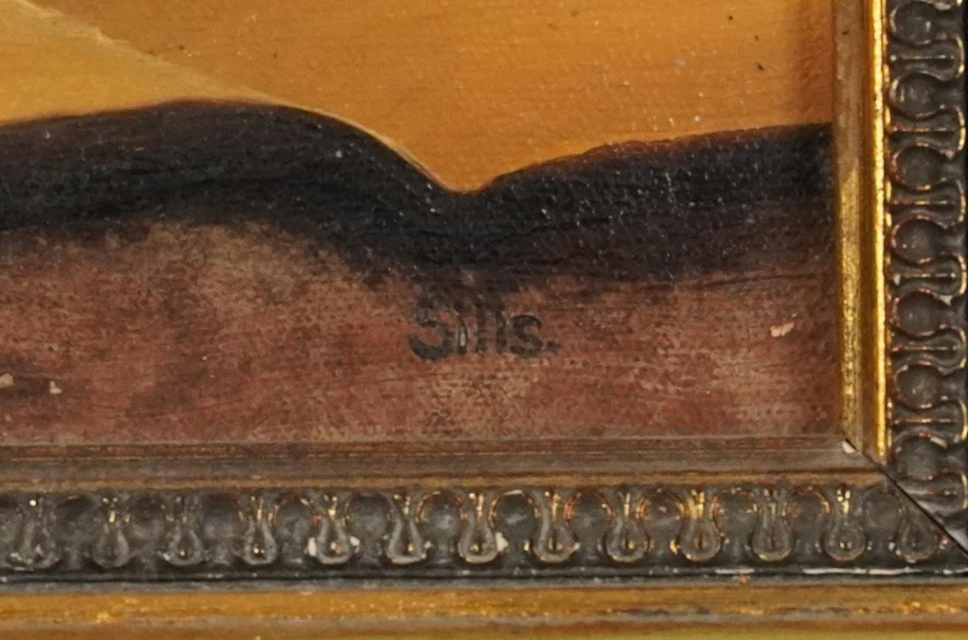 Sills - Portrait of a Rabbi with Siddur, Jewish oil on canvas, inscribed Here Oh Israel, The Lord is - Image 3 of 5